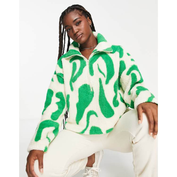 Zip teddy sweater monki top