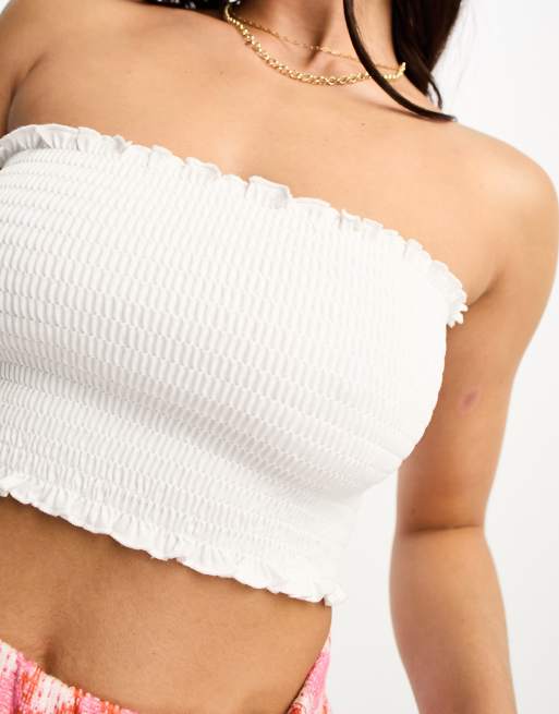 Seamless Bandeau Top in White