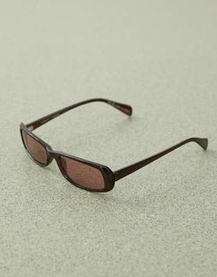 Monki Thin Rectangle Sunglasses