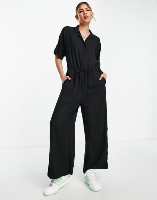 Topshop Sno ski suit with skinny flares in black