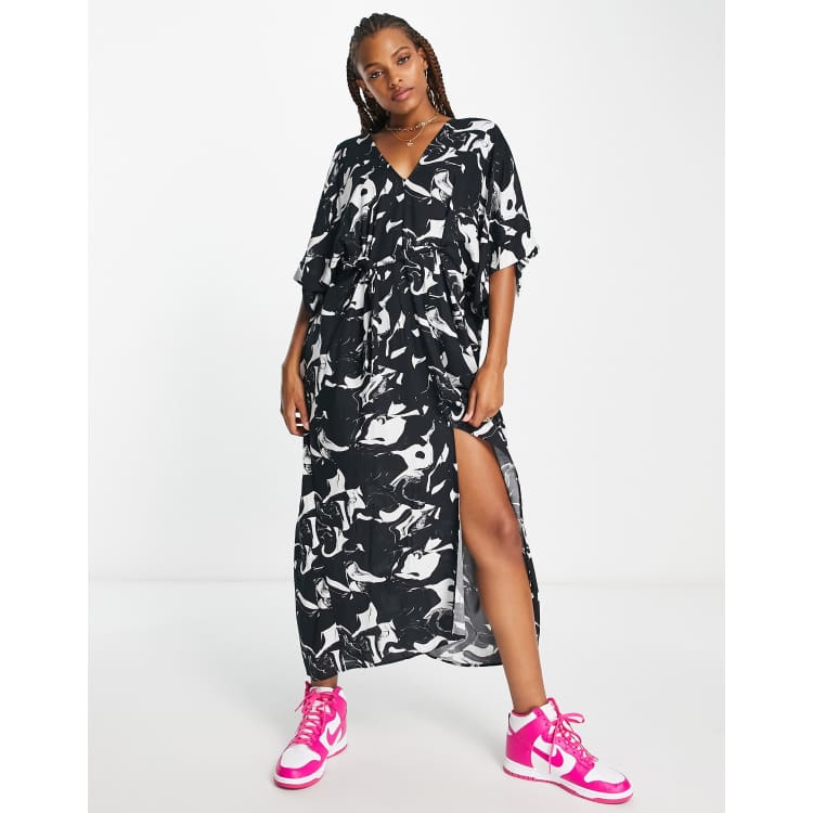 Asos black kaftan online