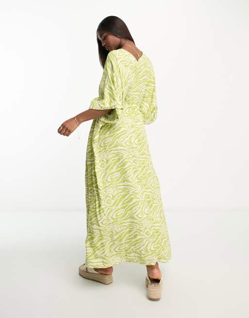 Monki tube dress in lime green