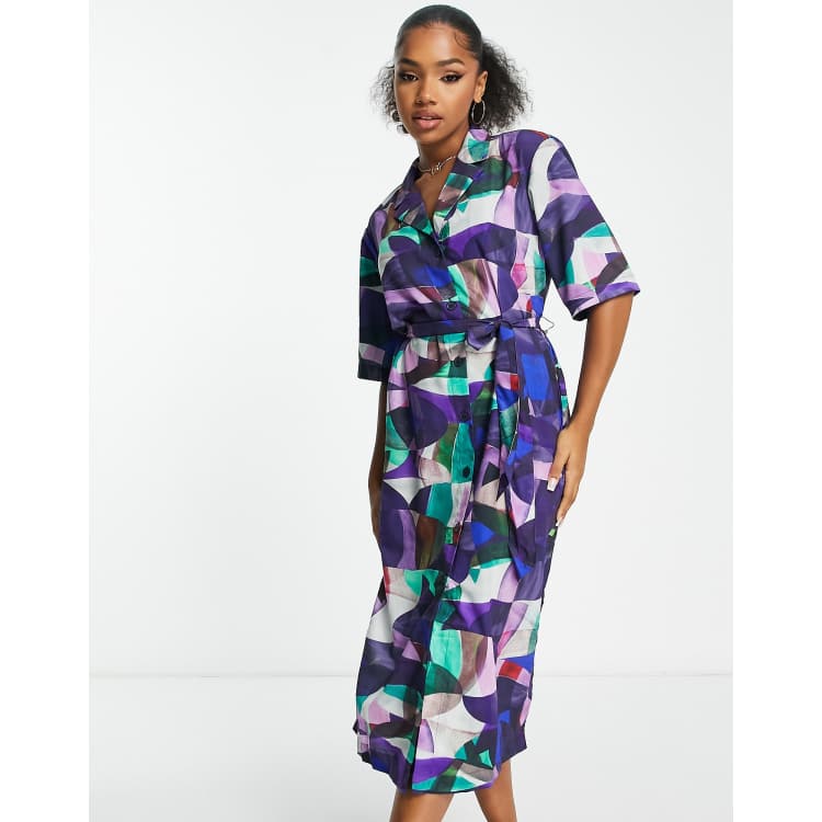 Bobeau printed wrap maxi hot sale dress