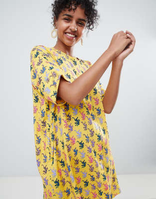 yellow and black tiger print dress