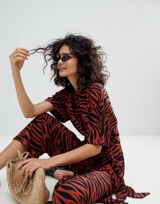 monki tiger print jumpsuit