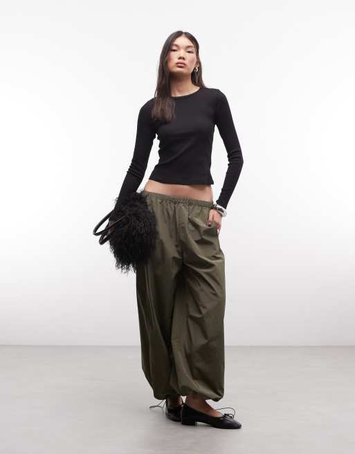 Monki top a maniche lunghe a coste nero, 4 di 4