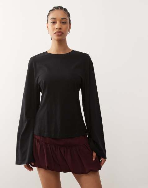 Monki - Top avvitato a maniche lunghe nero - view 1