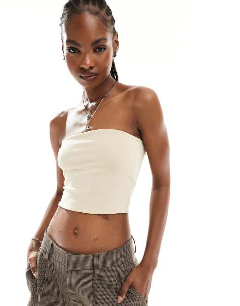 Monki - Top bustier - Beige - view 1