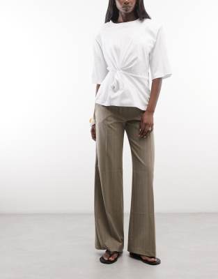 Toucan - Pantalon habillé à fines rayures - Taupe-Neutre 36