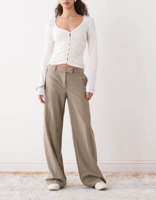 Monki Toucan Tailored Pants In Brown