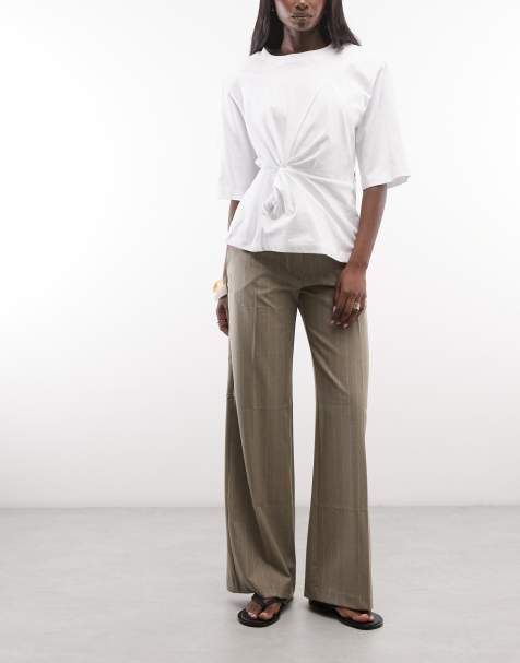 Monki Toucan tailored pants in mole pinstripes - view 1