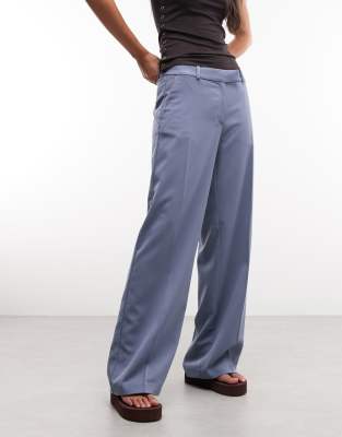 Monki Toucan Tailored Pants In Blue