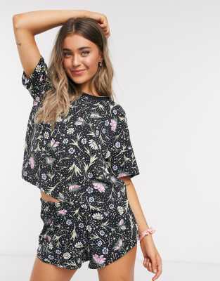 black floral pyjamas