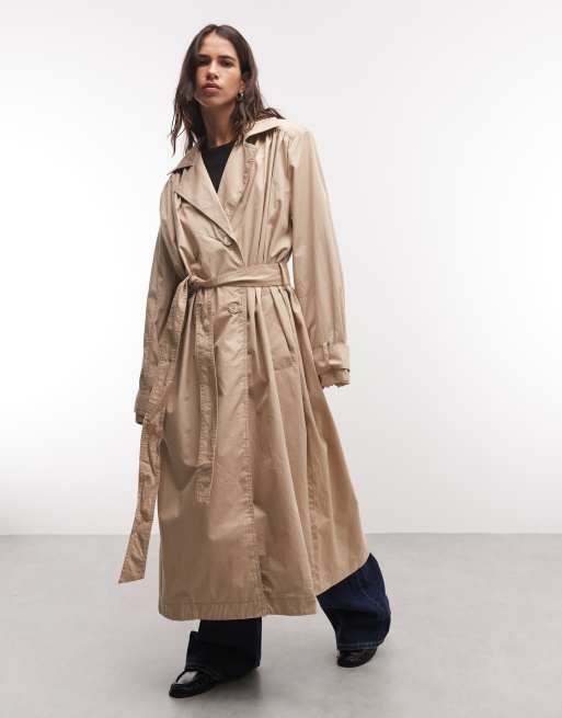 Monki trench lungo beige, 2 di 4