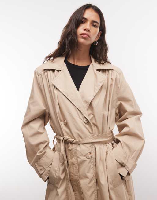 Monki trench lungo beige, 3 di 4