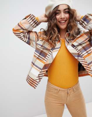 monki teddy trucker jacket