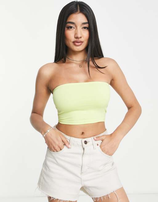 Monki tube top in lime green