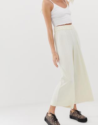 off white wide leg pants