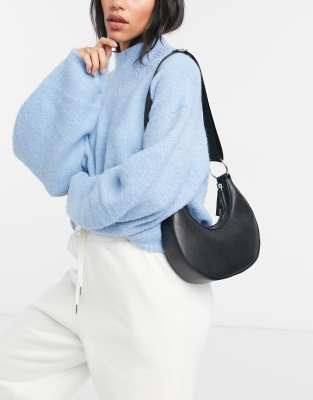 Shop Monki Tyler Vegan Leather Crossbody Bag In Black