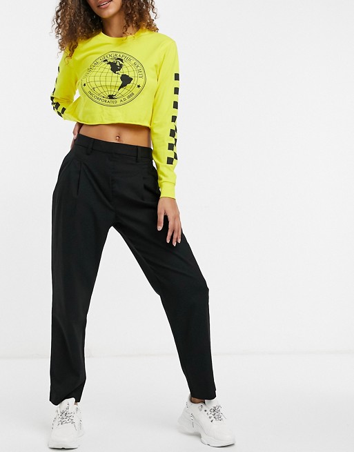 Monki Tyra tailored trousers in black