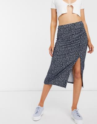 Monki Vanessa floral print jersey midi 