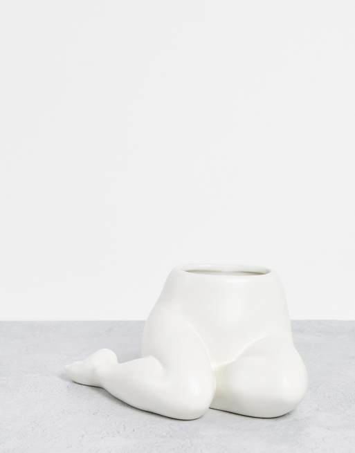 Monki - Vaso a forma di gambe, colore crema