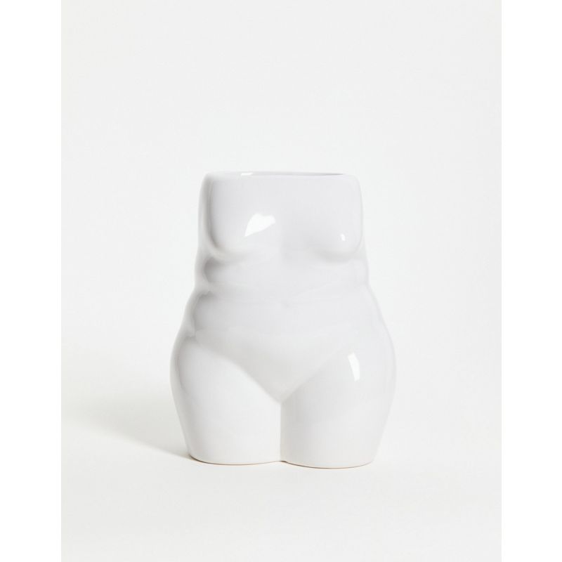 Living Idee Regalo da Donna Monki - Vaso bianco a forma di corpo