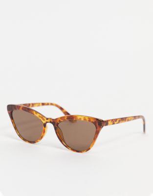 Monki - Vega - Cat-Eye-Sonnenbrille im Oversize-Stil, Braun-Schildpatt