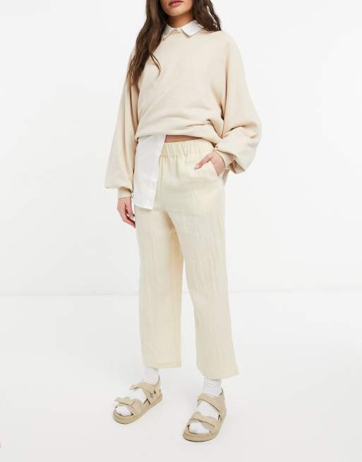 Pantaloni con fondo ampio beige Asos Donna Abbigliamento Pantaloni e jeans Pantaloni Leggings & Treggings Vega 