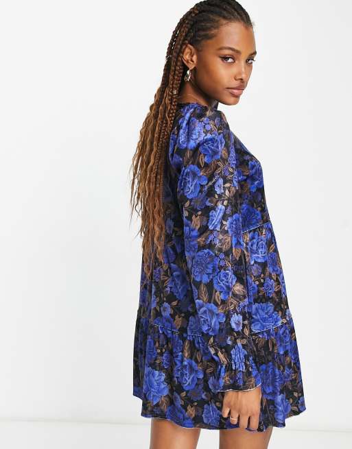 Blue velvet 2024 floral dress