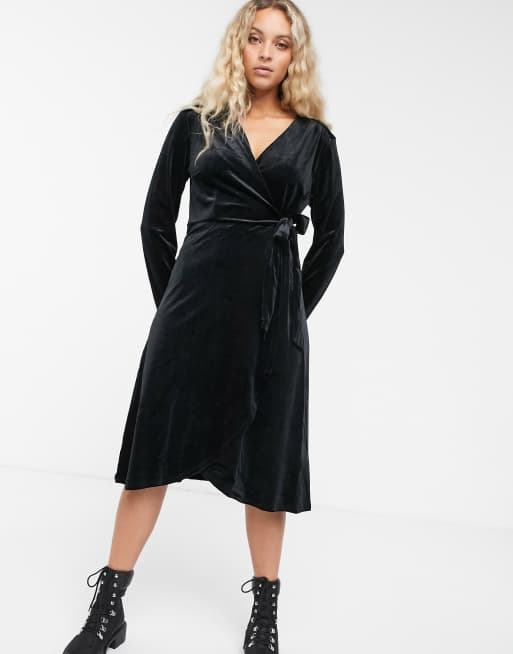 Asos velvet outlet wrap dress