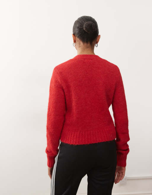 Monki - Vest met zakken aan de voorkant in rood, 2 van 4