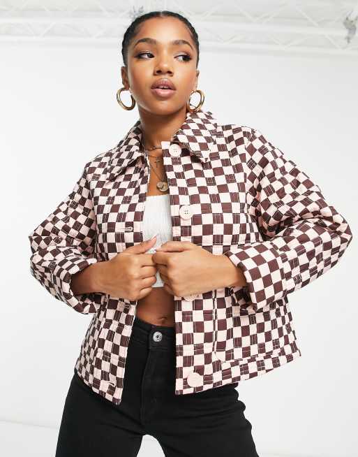 Monki - Veste décontractée à damier