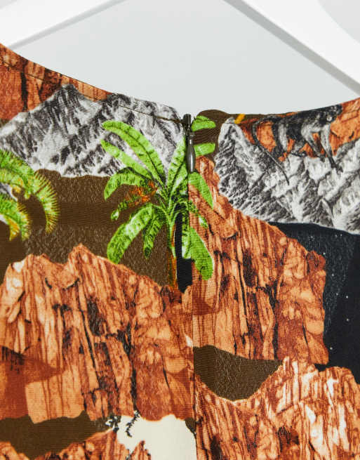 Monki - Vestito midi con stampa grafica, 3 di 4