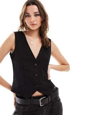 Monki waistcoat in black - ASOS Price Checker