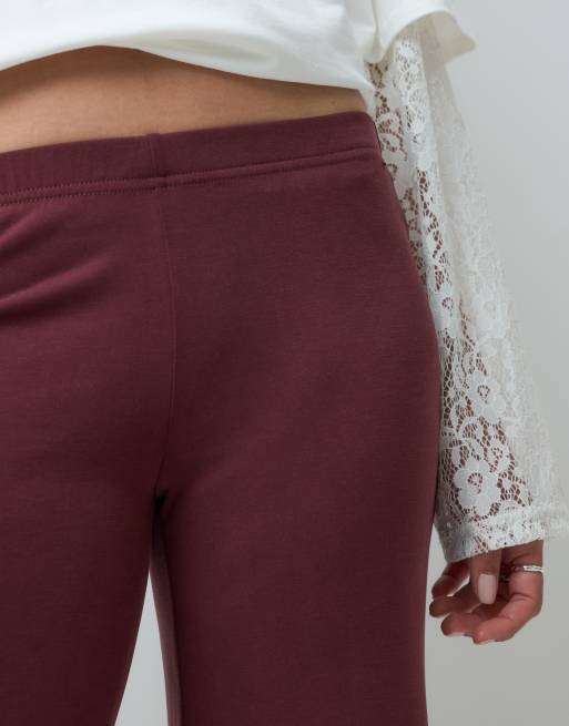 Monki vida byxor med mjuk känsla i burgundy, 5 av 5