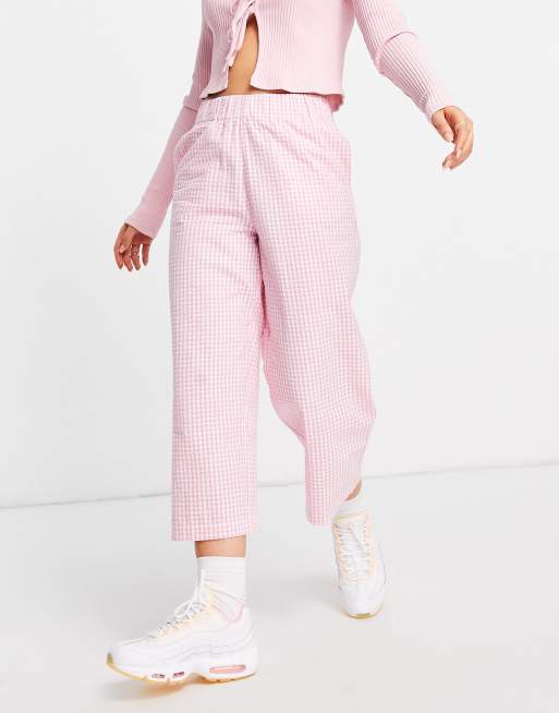 Pink best sale checkered pants