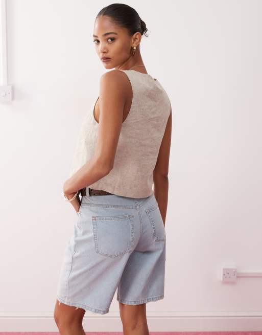 Monki – Vit kostymväst i linne – Exklusivt hos ASOS, 4 av 4