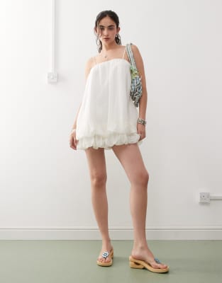 Monki Volume Bubble Dress With Adjustable Straps