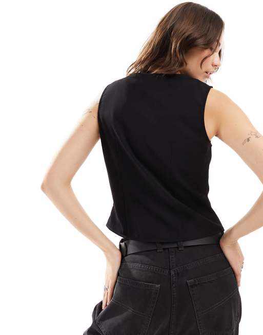 Monki waistcoat in black, 2 of 4