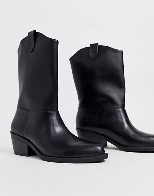 Monki Western style ankle boots in black | ASOS