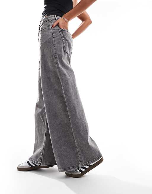 Monki wide baggy denim pants in washed gray | ASOS Monki wide baggy denim pants in washed gray | ASOS