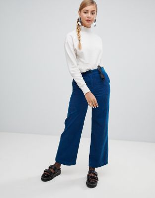 cord wide leg trousers