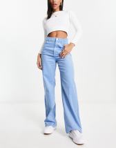 Topshop cord wide leg trouser in ecru | ASOS