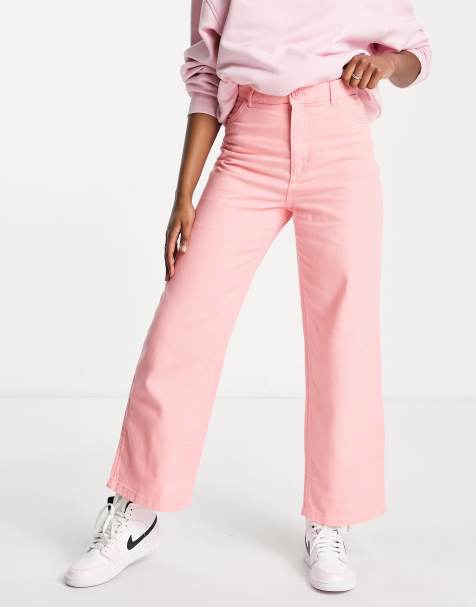 Monki wide leg trousers in light pink