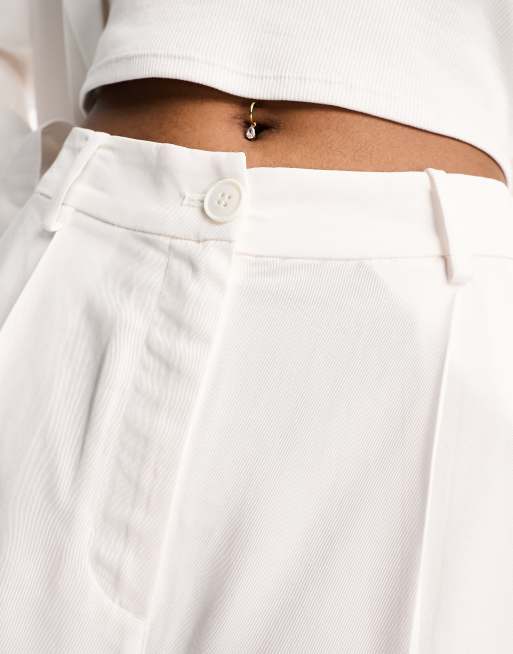 Monki wide leg pants in white - part of a set | ASOS