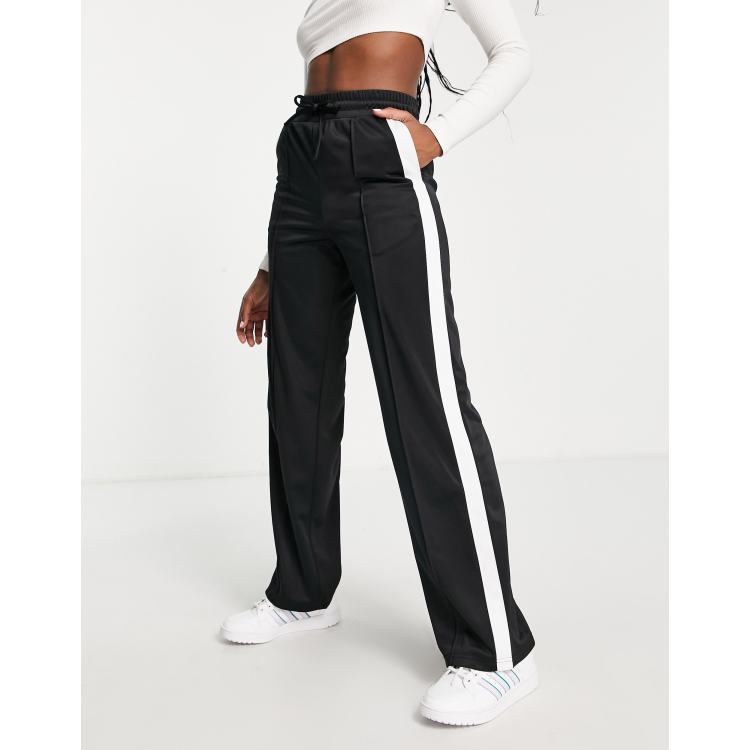 M&Co Black Side Stripe Wide Leg Trousers