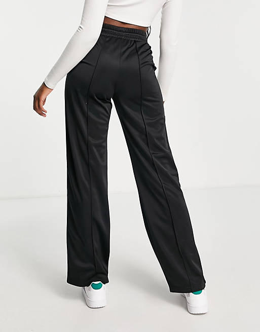 Monki wide leg pants with side stripe in black | ASOS