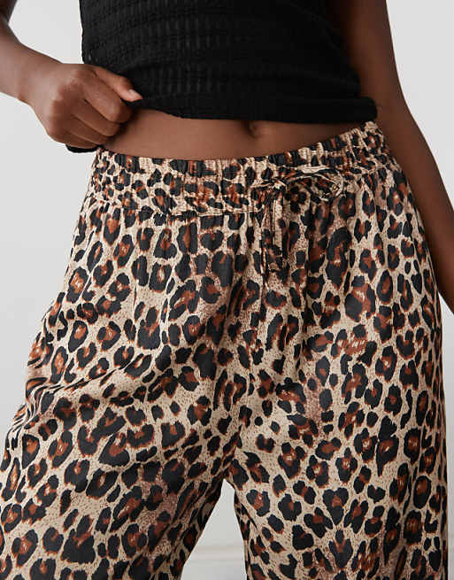 Monki wide leg satin pants in leopard print | ASOS Monki wide leg satin pants in leopard print | ASOS