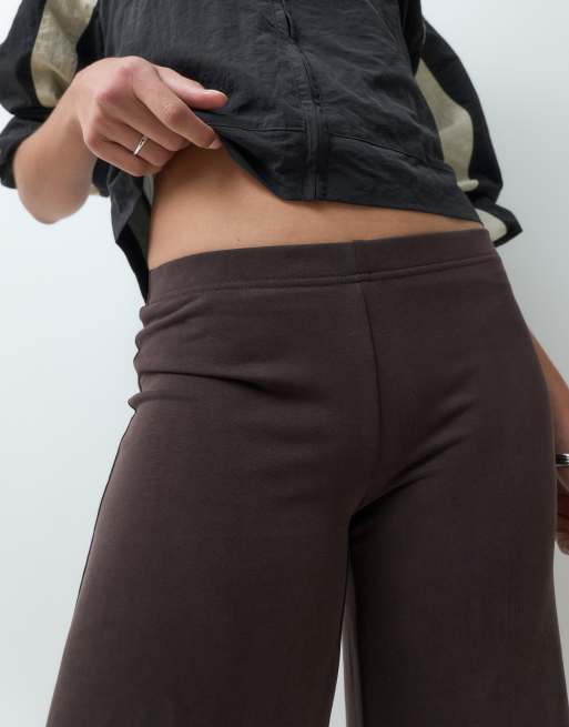 Monki Wide-Leg-Soft-Touch-Hose als Kombiteil in Dunkelbraun, 4 von 5